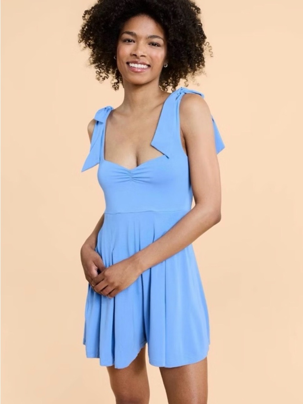 Blogilates Sweetheart Romper in Cool Blue